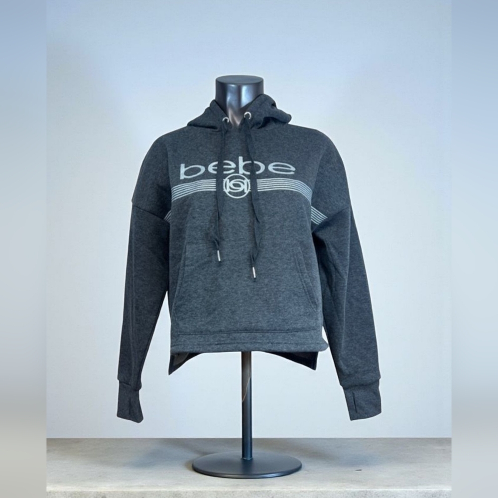 Bebe Charcoal  Logo Hoodie